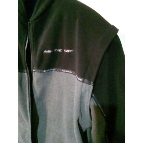 Arctic Cat Fleece Jacket Men's XL Full Zip Off Sleeve Vest Snowmobile - Picture 2 of 4